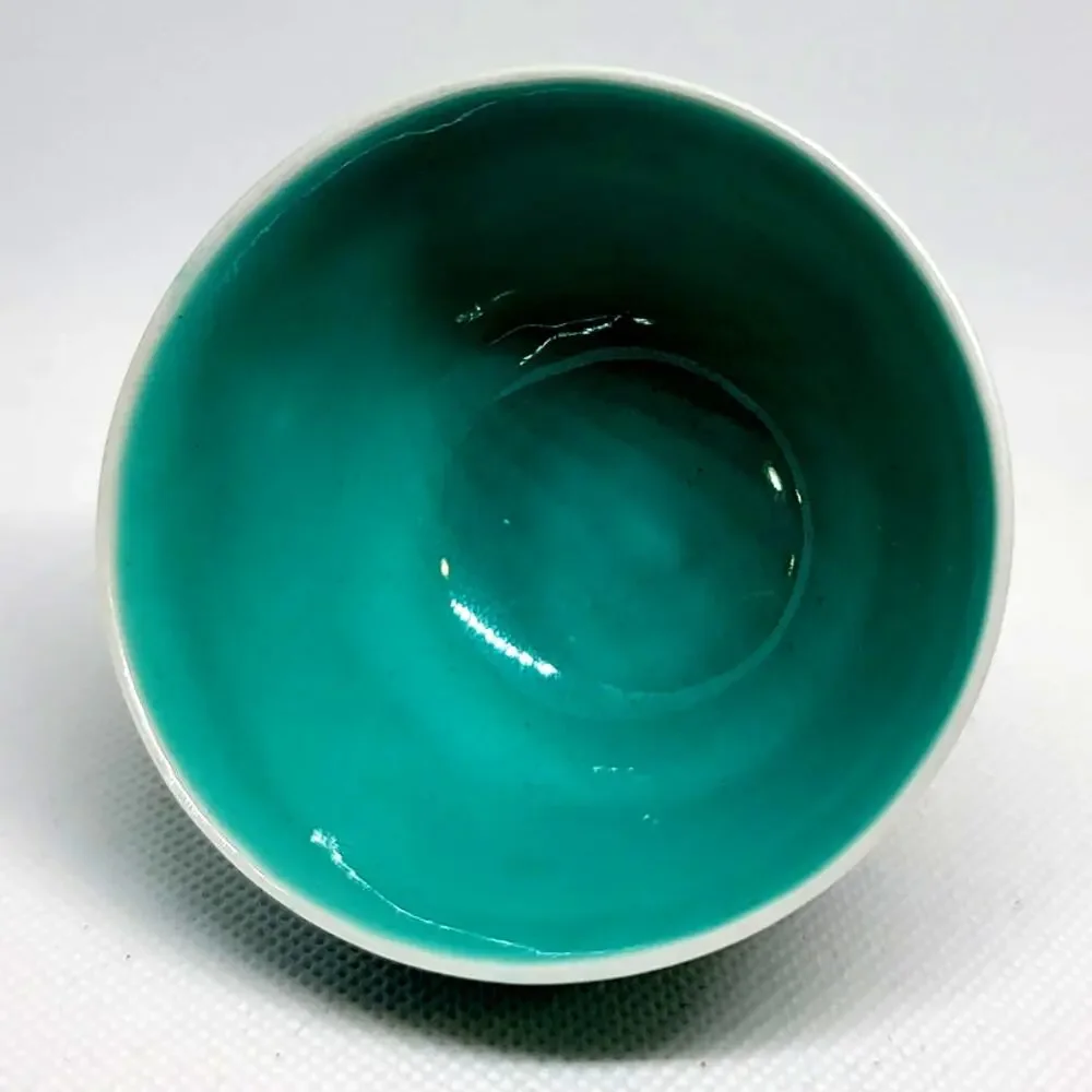 Chinese Turquoise Porcelain Bowl Famille Rose Jiangxi Province Qing Dynasty